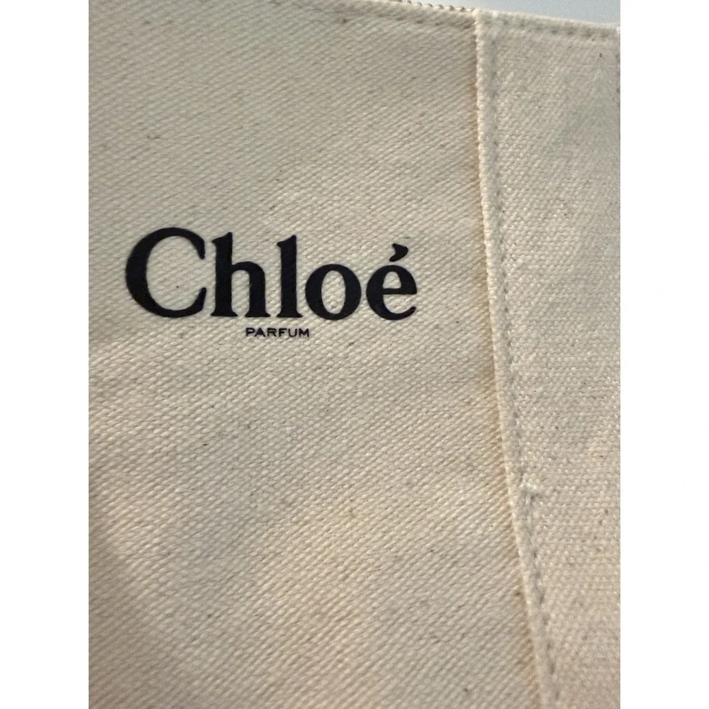 NWOT Chloé Parfum SOFT BEIGE BEAUTY CANVAS POUCH Makeup Cosmetic BAG 9